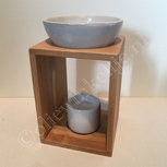 Olieverdamper hout abstract wit ca 17cm Olieverdamper hout abstract wit ca 17cm