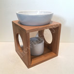 Olieverdamper hout abstract wit ca 14cm Olieverdamper hout abstract wit ca 14cm