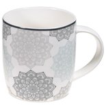 Theemok met zeefje mandala motief grijs Theemok met zeefje mandala motief grijs